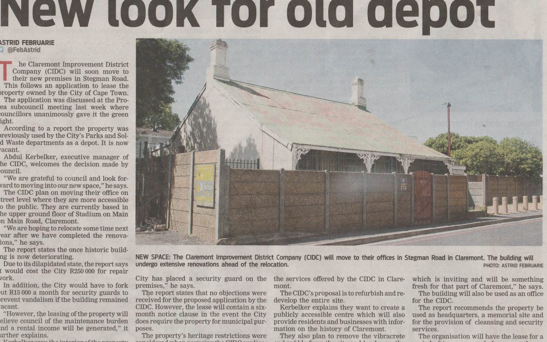 New look for old depot (People’s Post, 28 Octobert 2014)